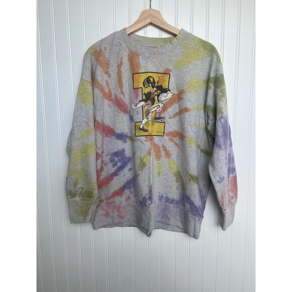 Tailgate Iowa Hawkeyes Sweatshirt Women's Small Crewneck Tie Dye Edgy College - Picture 1 of 5
